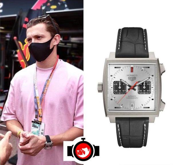 actor Tom Holland spotted wearing a Tag Heuer CAW218B.FC6496