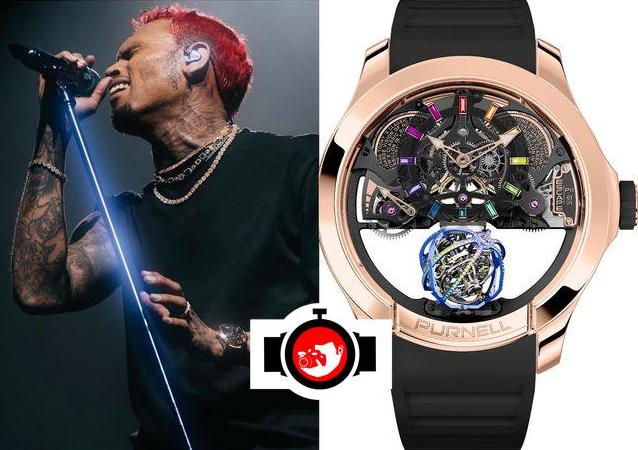 singer Chris Brown spotted wearing a Purnell 