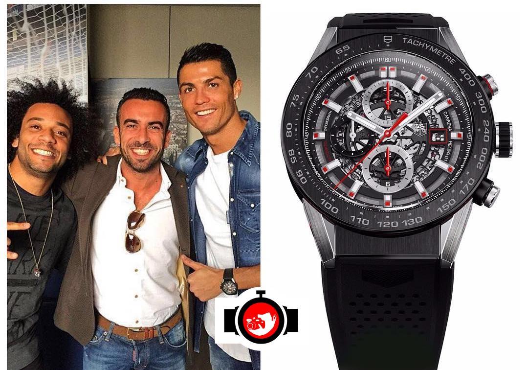 footballer Cristiano Ronaldo spotted wearing a Tag Heuer CAR2A1Z.FT6044