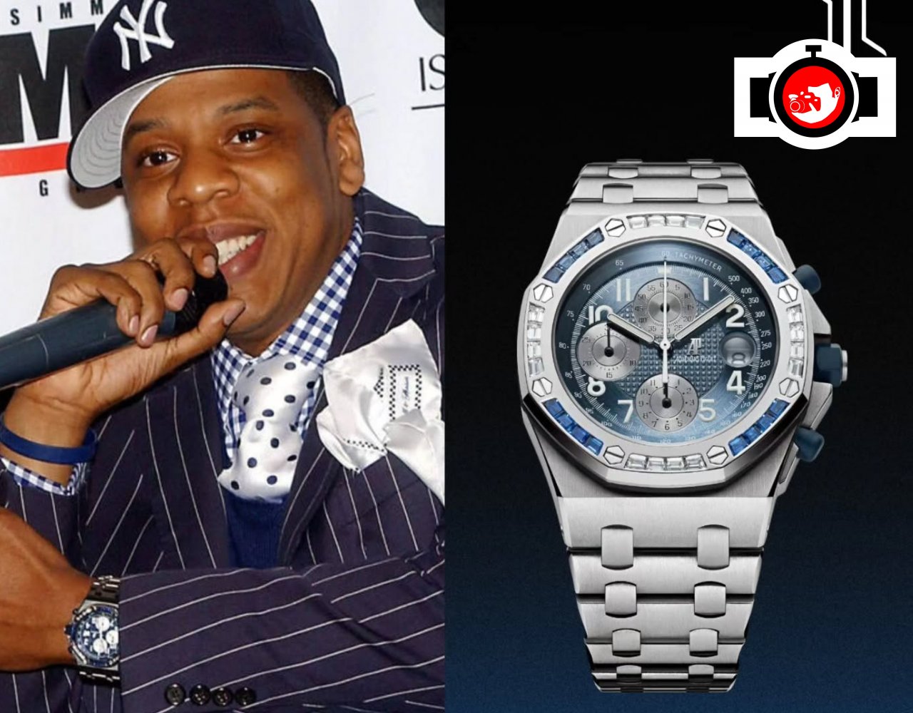 rapper Jay-Z spotted wearing a Audemars Piguet 25862SC.Y.1000ST.02