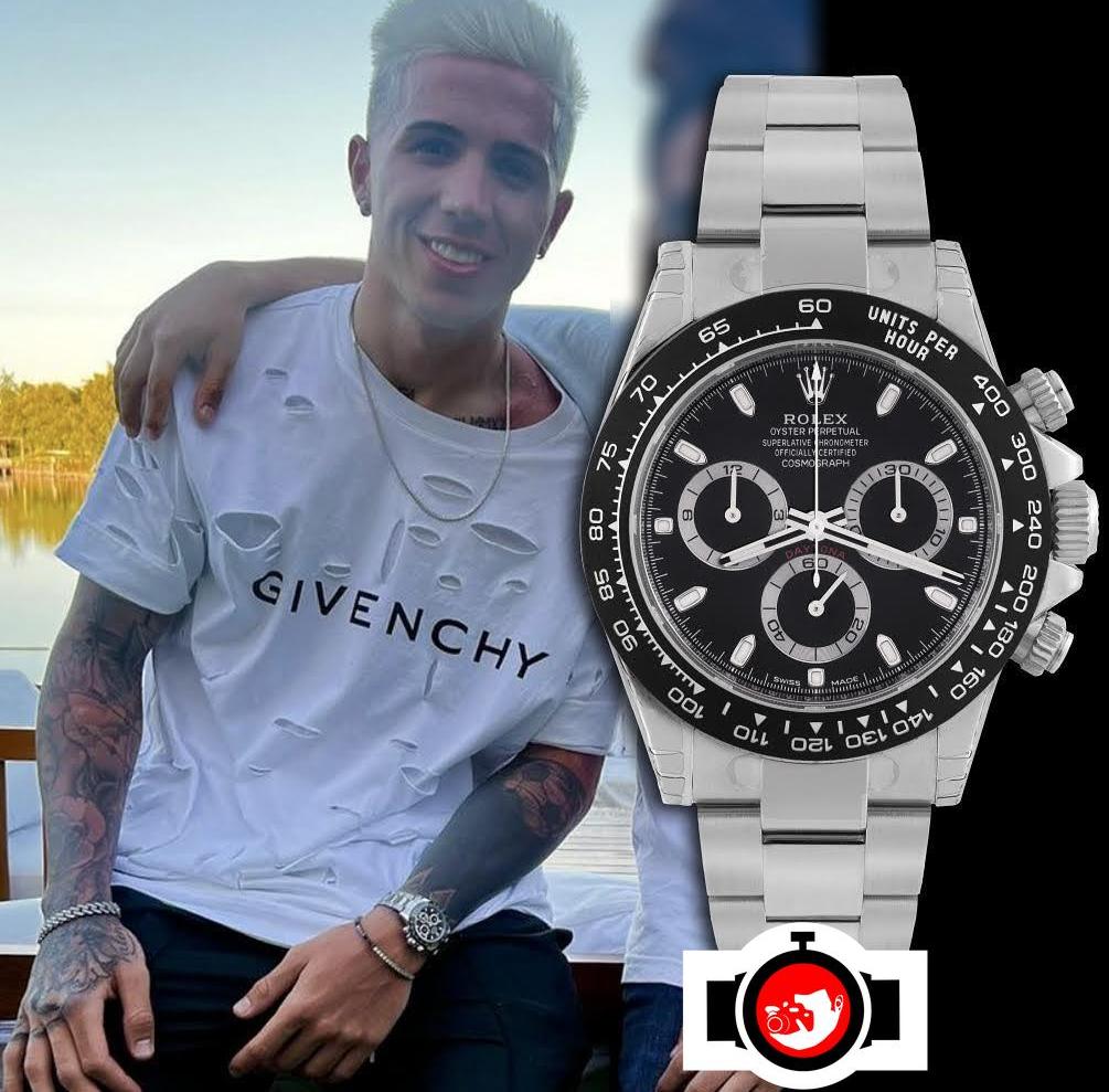 footballer Enzo Fernández spotted wearing a Rolex 116500
