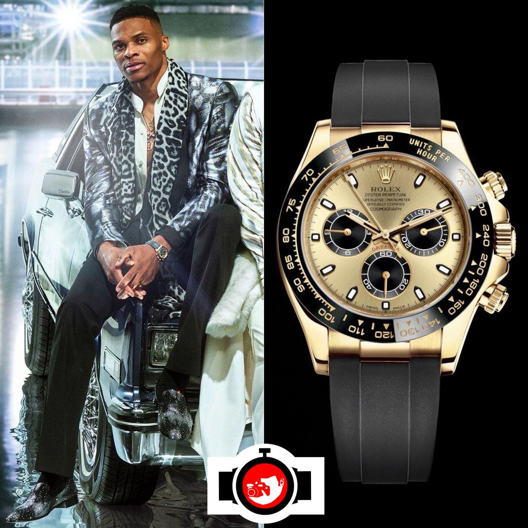 basketball player Russell Westbrook spotted wearing a Rolex 