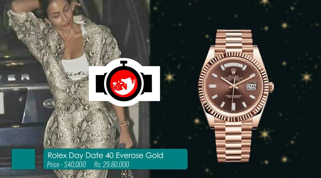 Malaika Arora's Exquisite Rolex Day-Date 40 Everose Gold Watch