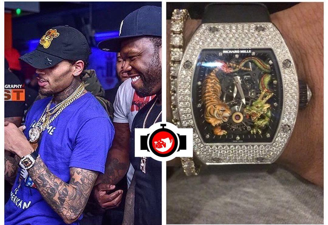 singer Chris Brown spotted wearing a Richard Mille RM51-01