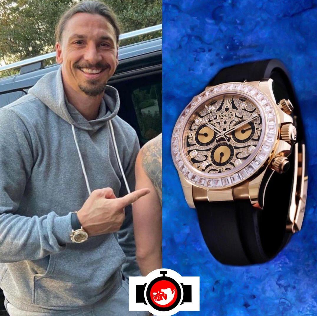 footballer Zlatan Ibrahimovic spotted wearing a Rolex 116588TBR