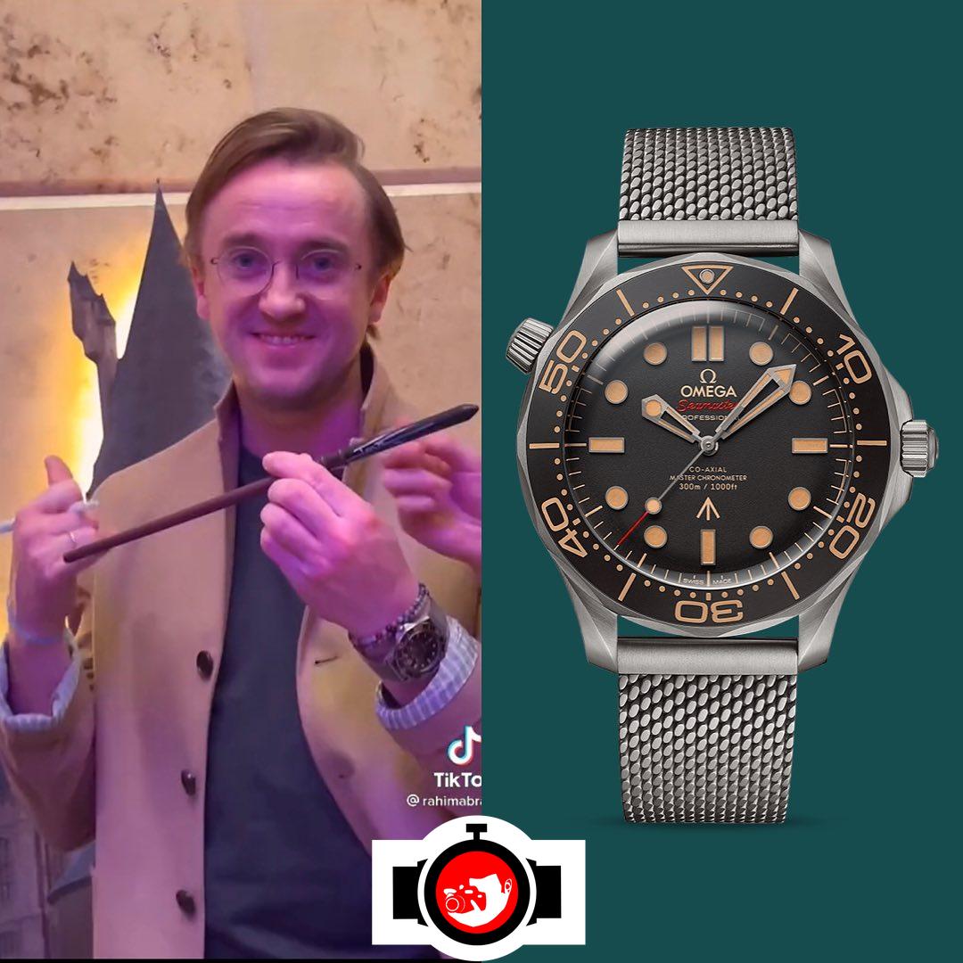 actor Tom Felton spotted wearing a Omega 