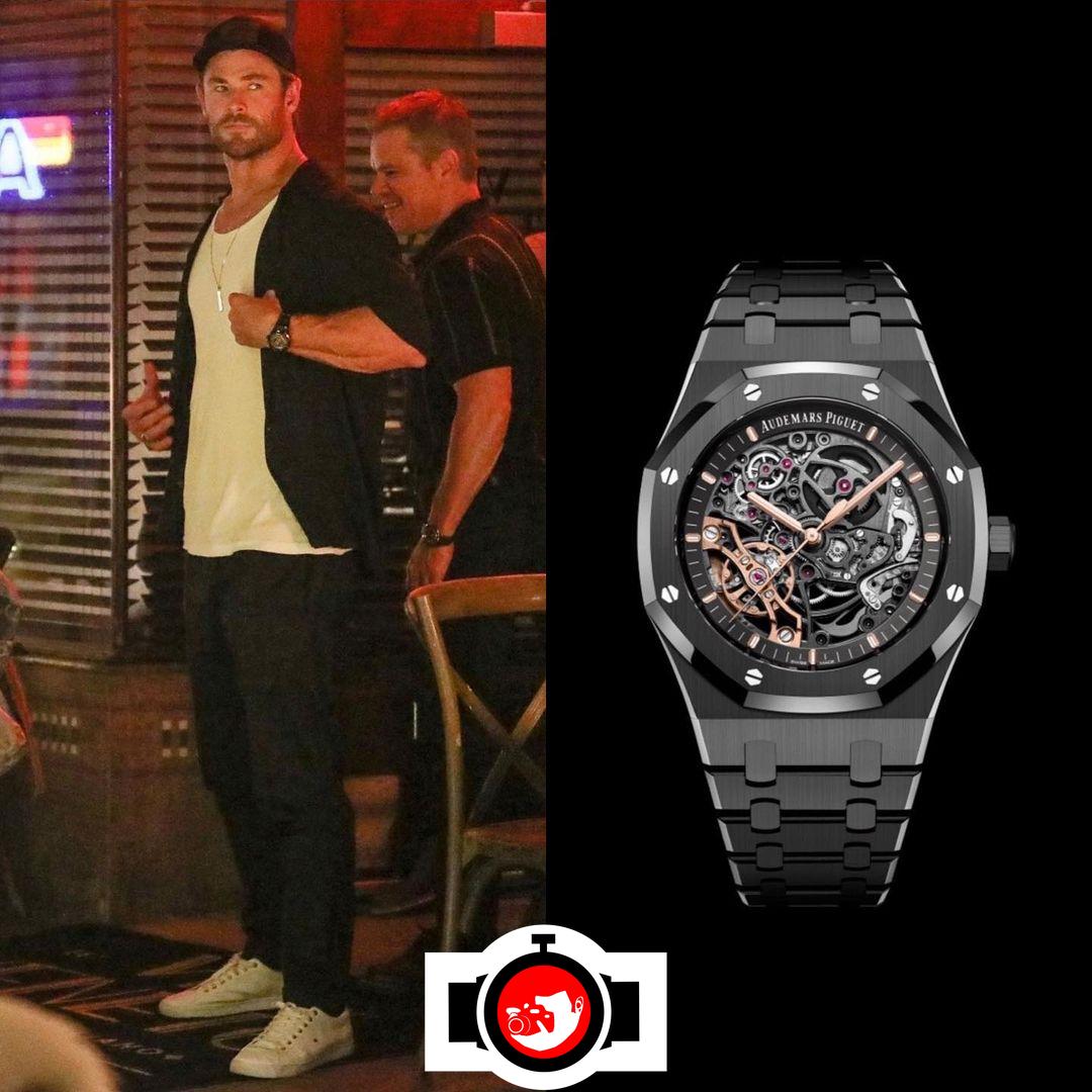 actor Chris Hemsworth spotted wearing a Audemars Piguet 15416CE