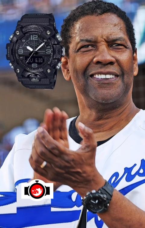 actor Denzel Washington spotted wearing a Casio 