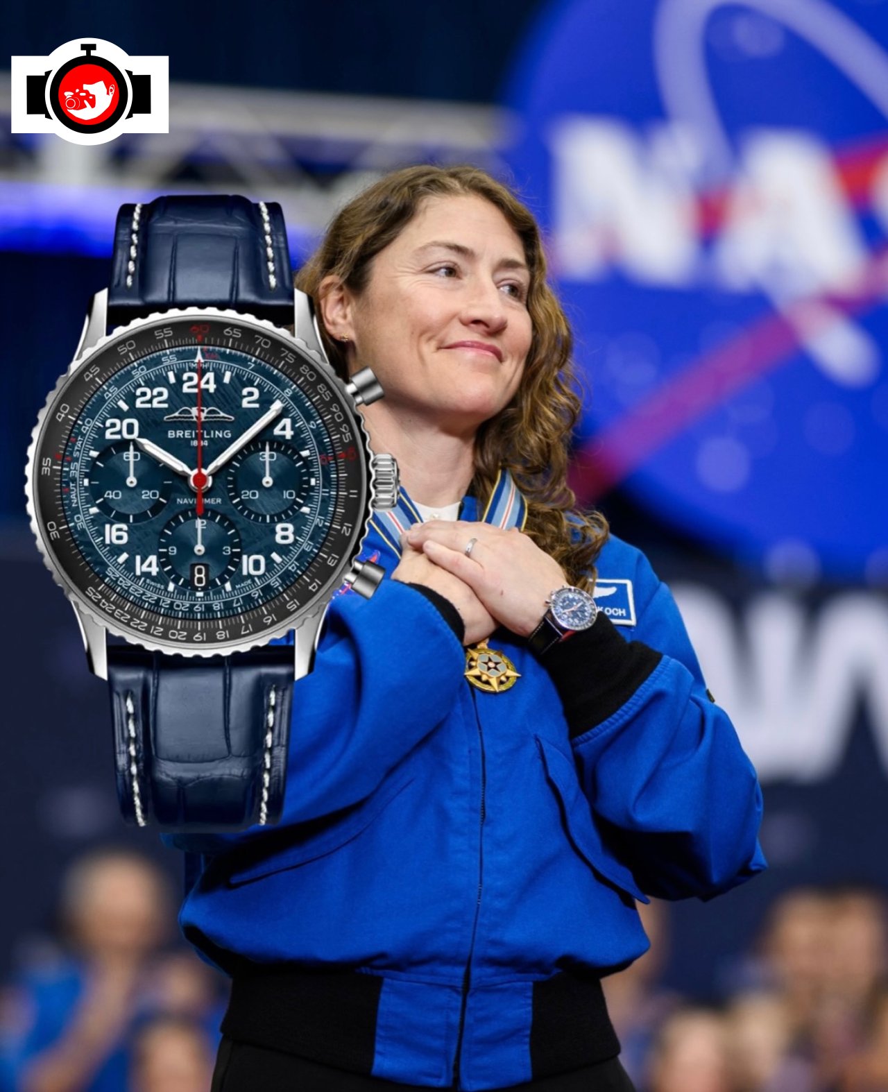astronaut Christina Koch spotted wearing a Breitling A18061