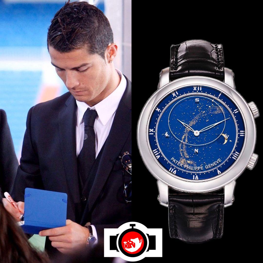 footballer Cristiano Ronaldo spotted wearing a Patek Philippe 5102G