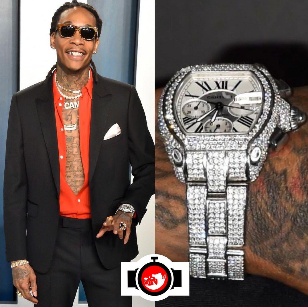 rapper Wiz Khalifa spotted wearing a Cartier W62007X