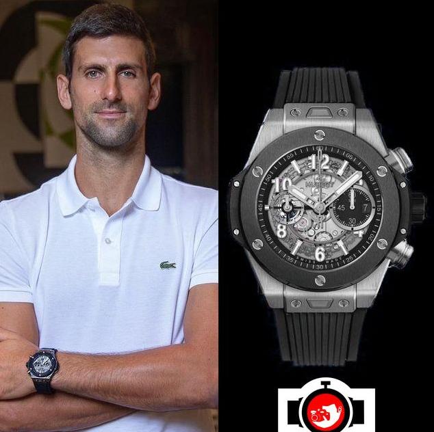tennis player Novak Djokovic spotted wearing a Hublot 