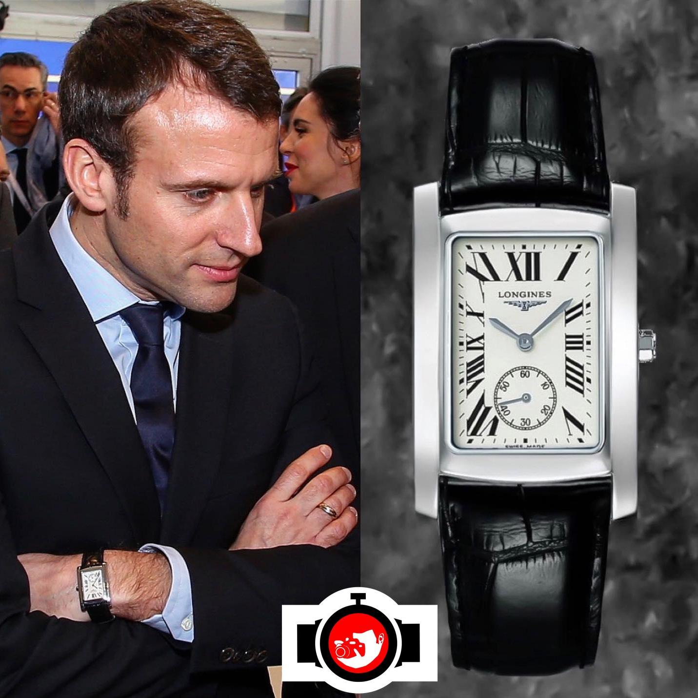 politician Emmanuel Macron spotted wearing a Longines L5.655.4.71.2