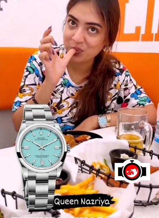 actor Nazriya Nazim spotted wearing a Rolex 126000