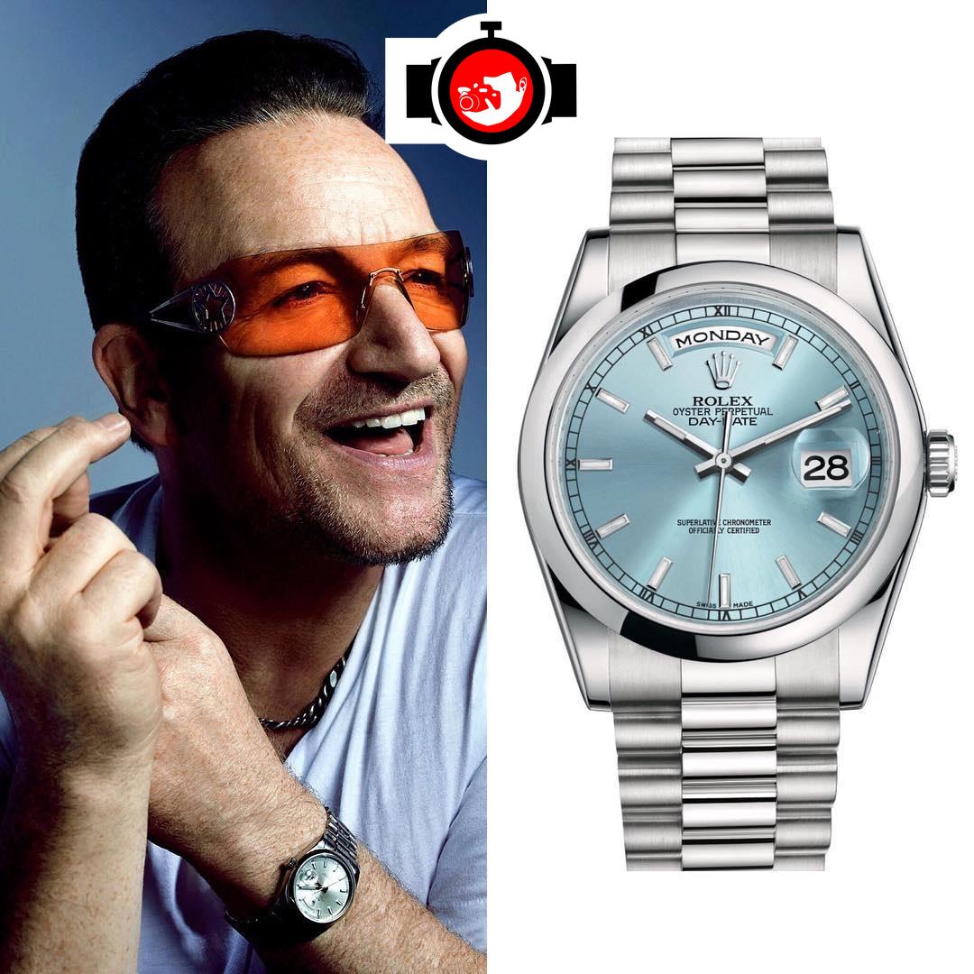 singer Bono spotted wearing a Rolex 118206