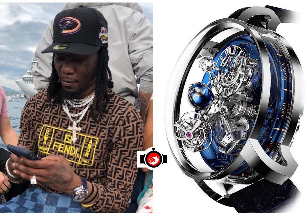 rapper Offset spotted wearing a Jacob & Co AT110