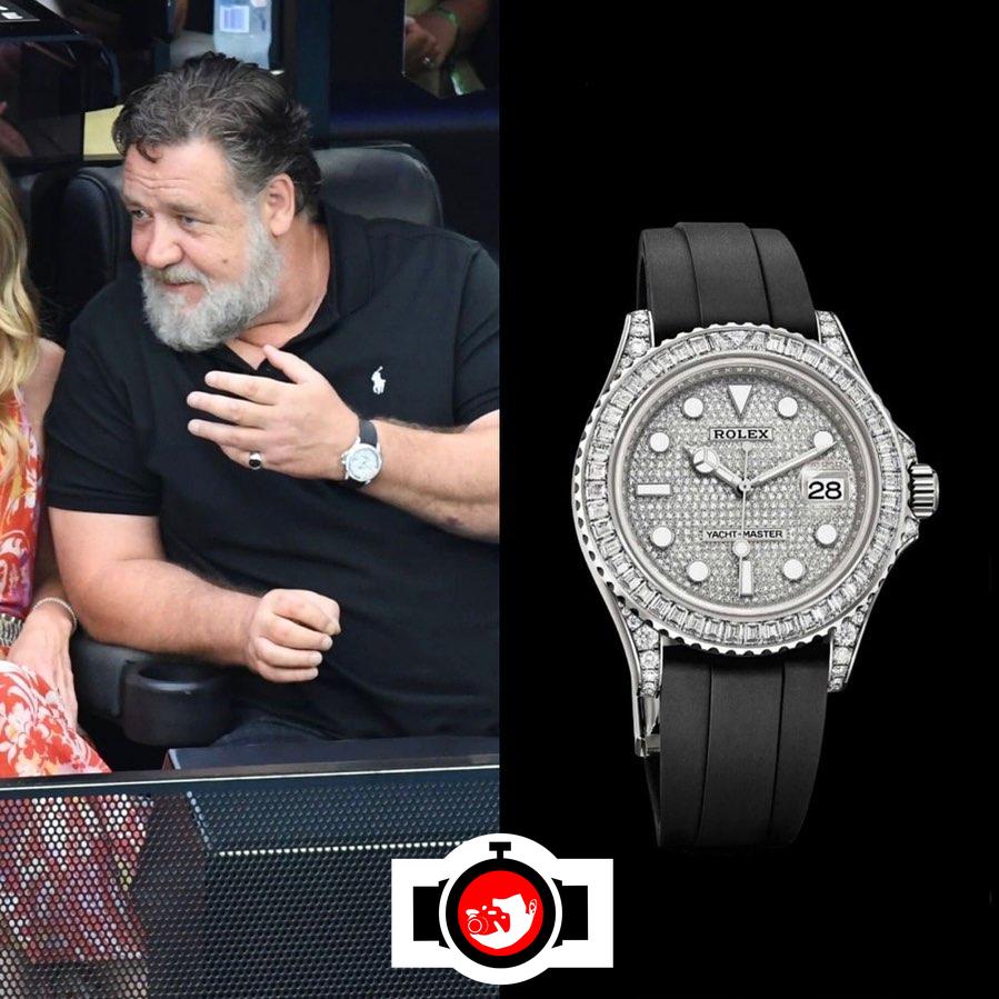actor Russell Crowe spotted wearing a Rolex 226679TBR