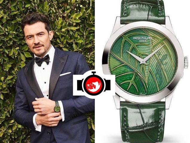 actor Orlando Bloom spotted wearing a Patek Philippe 5089G