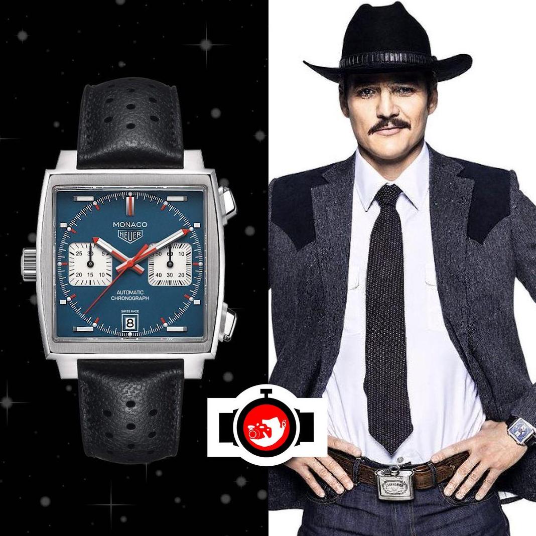 actor Pedro Pascal spotted wearing a Tag Heuer CAW211P.FC6356
