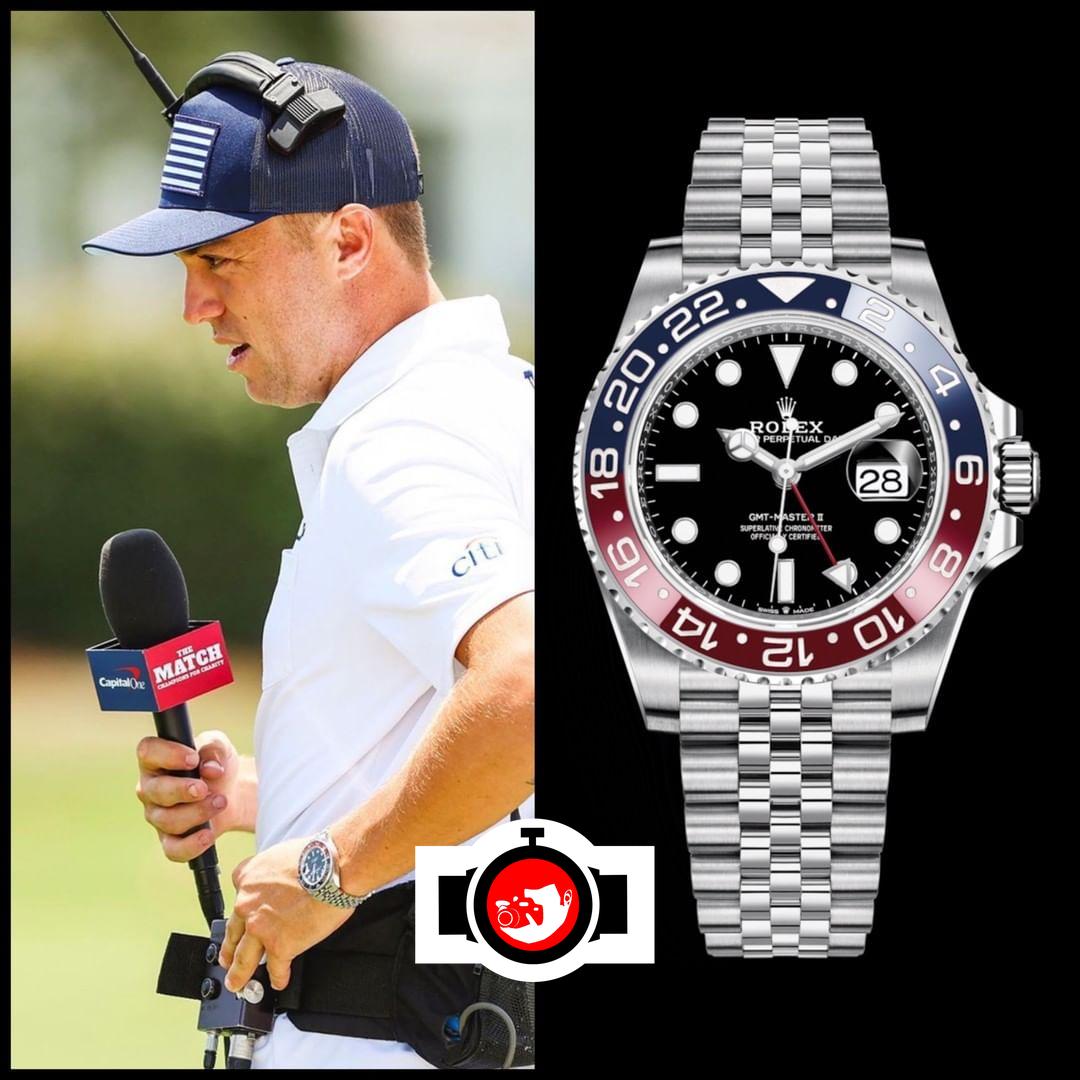 golfer Justin Thomas spotted wearing a Rolex 126710BLRO