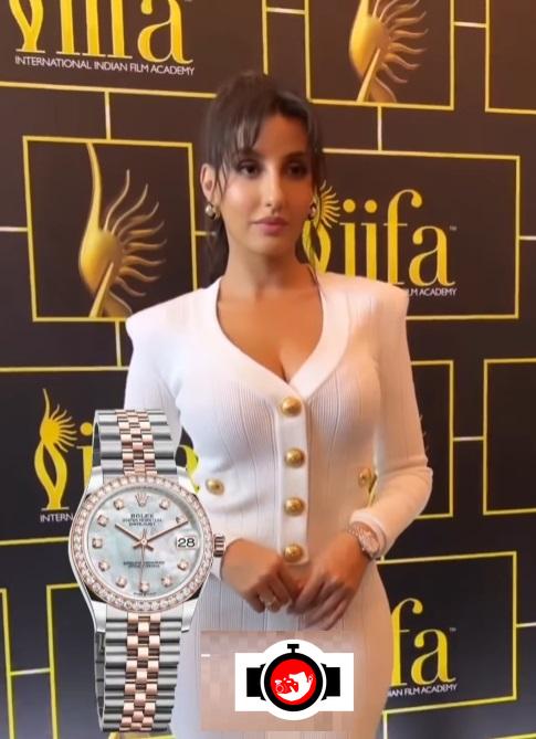 actor Nora Fatehi spotted wearing a Rolex 278381RBR