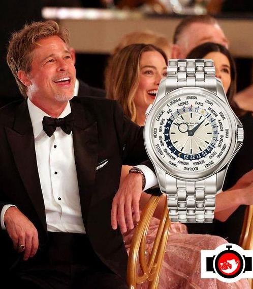 actor Brad Pitt spotted wearing a Patek Philippe 5130G-019