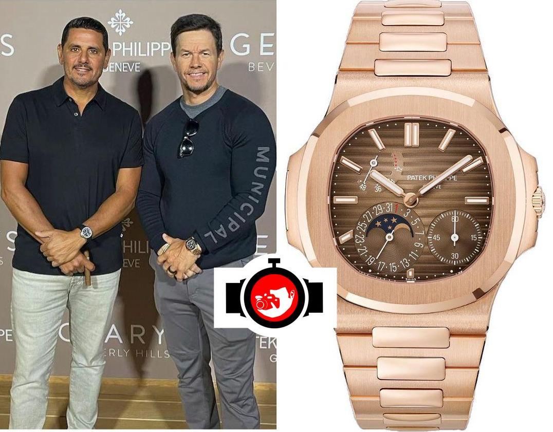 actor Mark Wahlberg spotted wearing a Patek Philippe 5712/1R