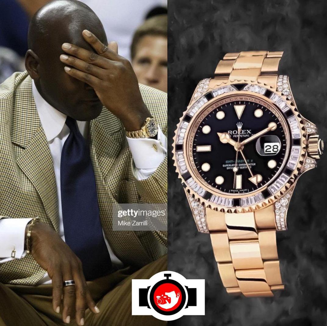 basketball player Michael Jordan spotted wearing a Rolex 116758SANR