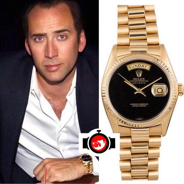 actor Nicolas Cage spotted wearing a Rolex 