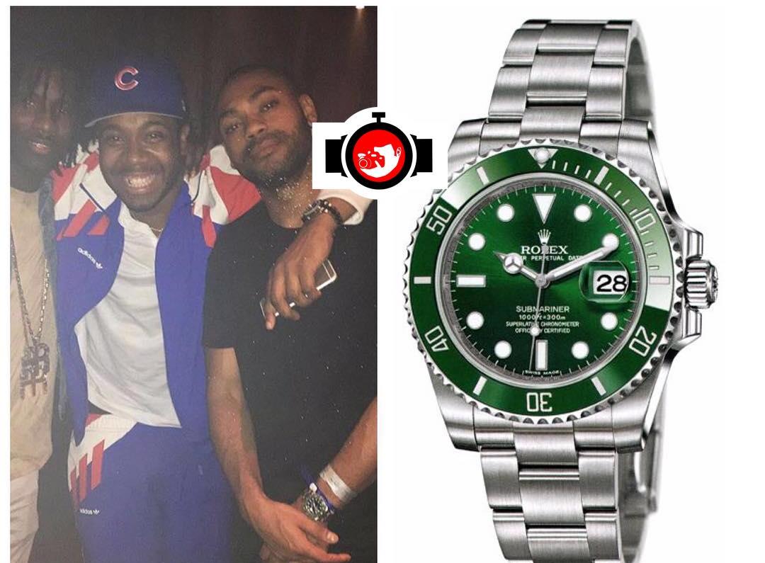 artist Kano spotted wearing a Rolex 116610LV