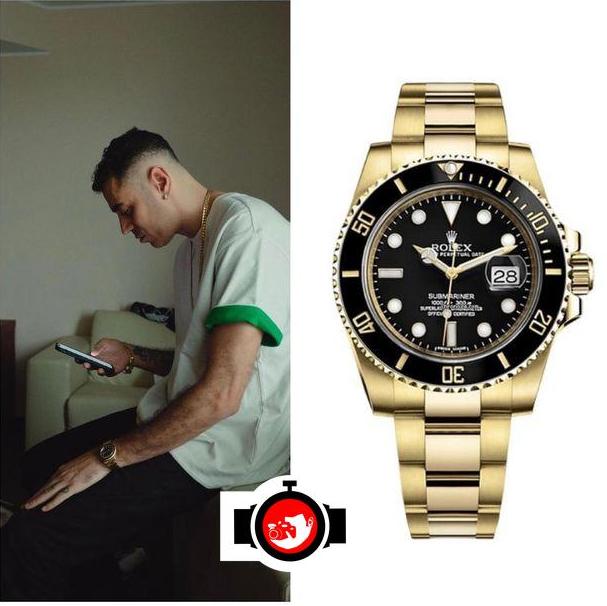 rapper Marracash spotted wearing a Rolex 116618