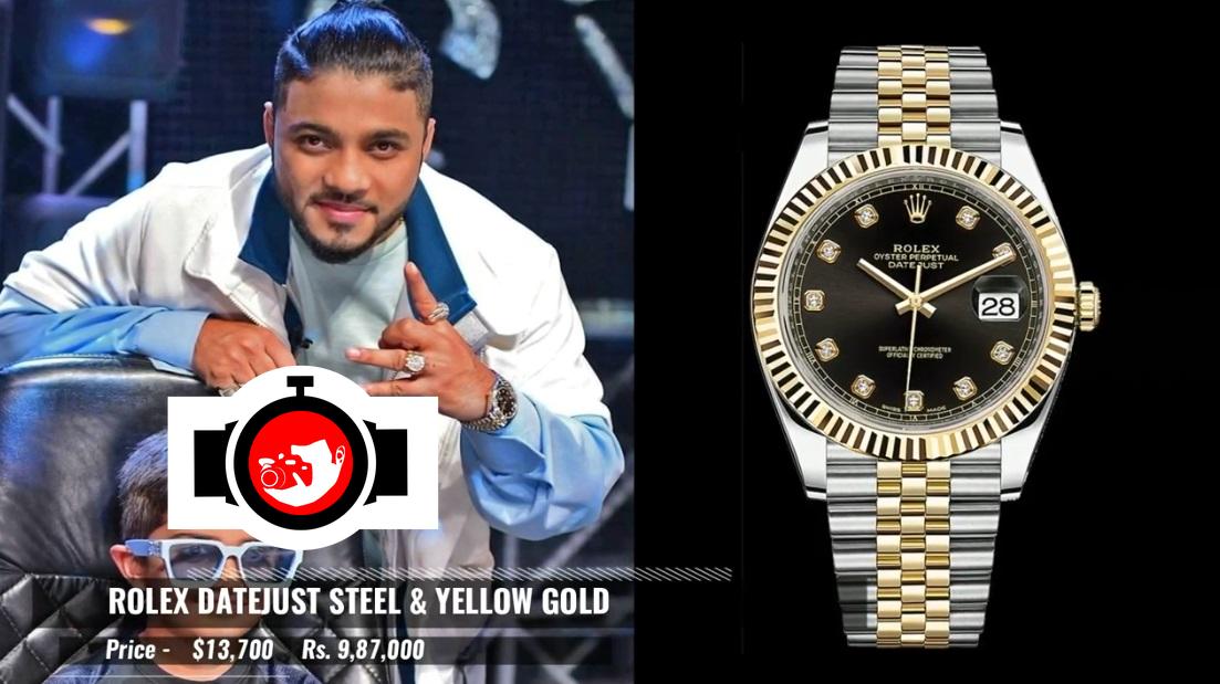 rapper Raftaar spotted wearing a Rolex 