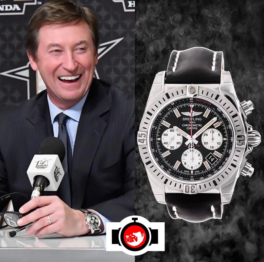 athlete Wayne Gretzky spotted wearing a Breitling AB01154G/BD13