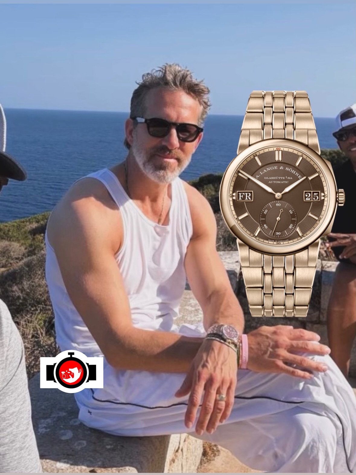 actor Ryan Reynolds spotted wearing a A. Lange & Söhne 720.050F