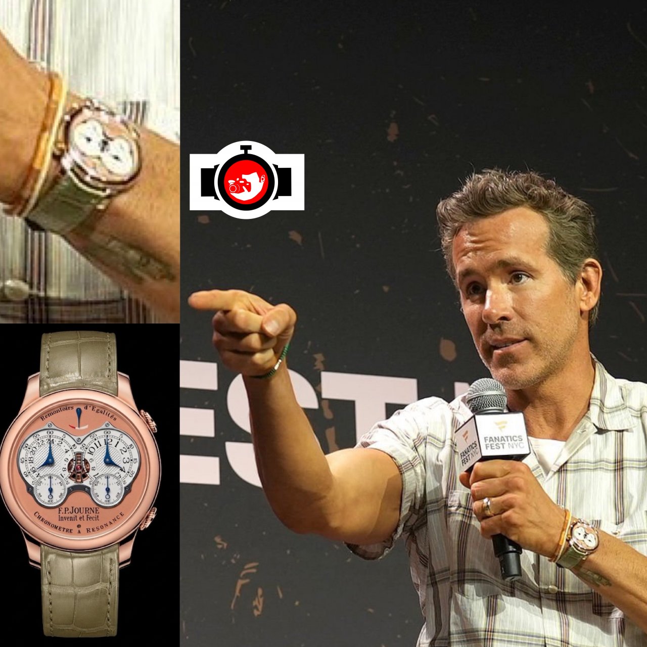 actor Ryan Reynolds spotted wearing a F.P. Journe RQ