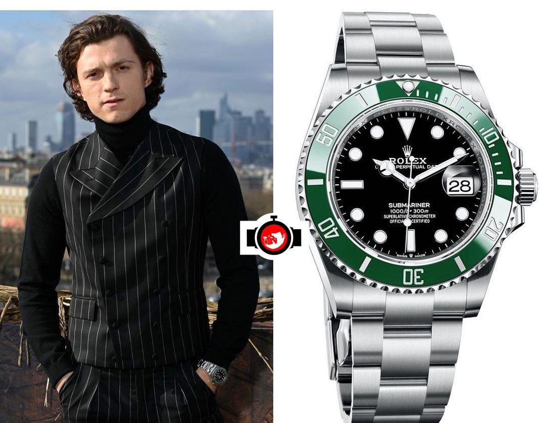 actor Tom Holland spotted wearing a Rolex 126610LV