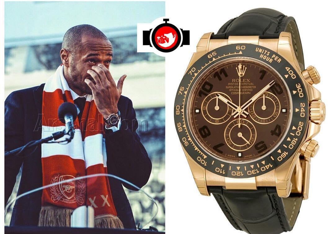 footballer Thierry Henry spotted wearing a Rolex 116515