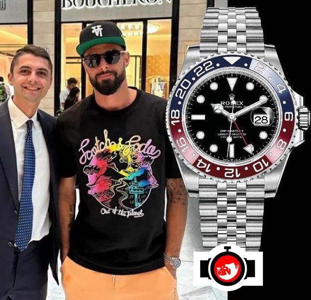 footballer Olivier Giroud spotted wearing a Rolex 126710blro