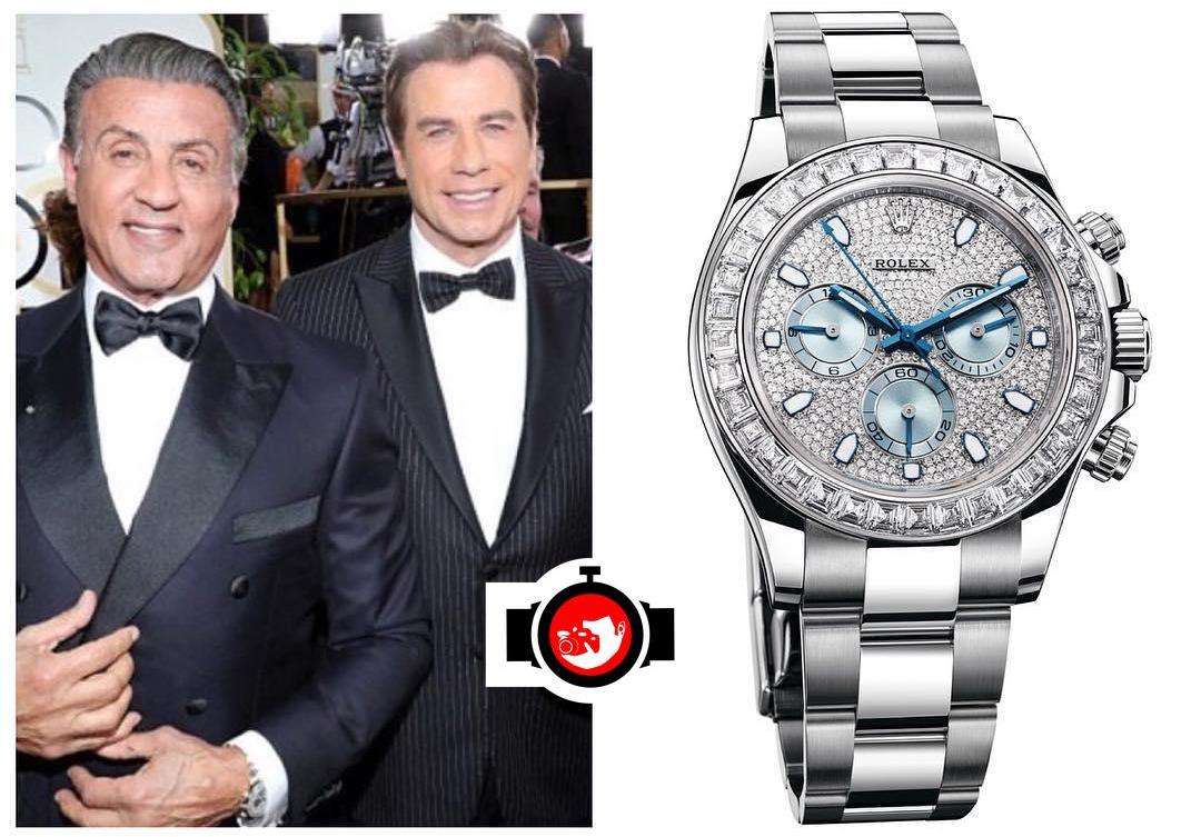 actor Sylvester Stallone spotted wearing a Rolex 116576TBR