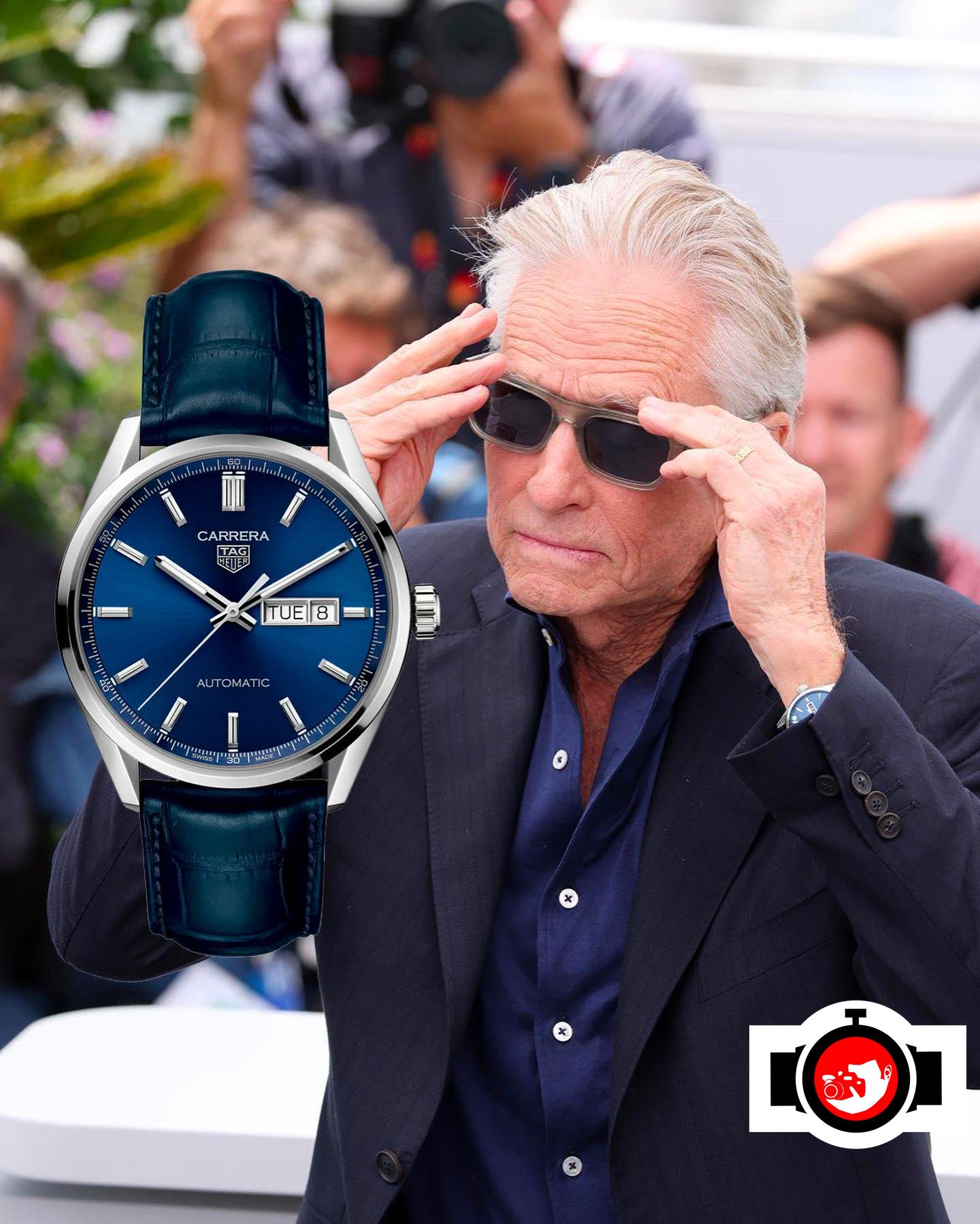 actor Michael Douglas spotted wearing a Tag Heuer 