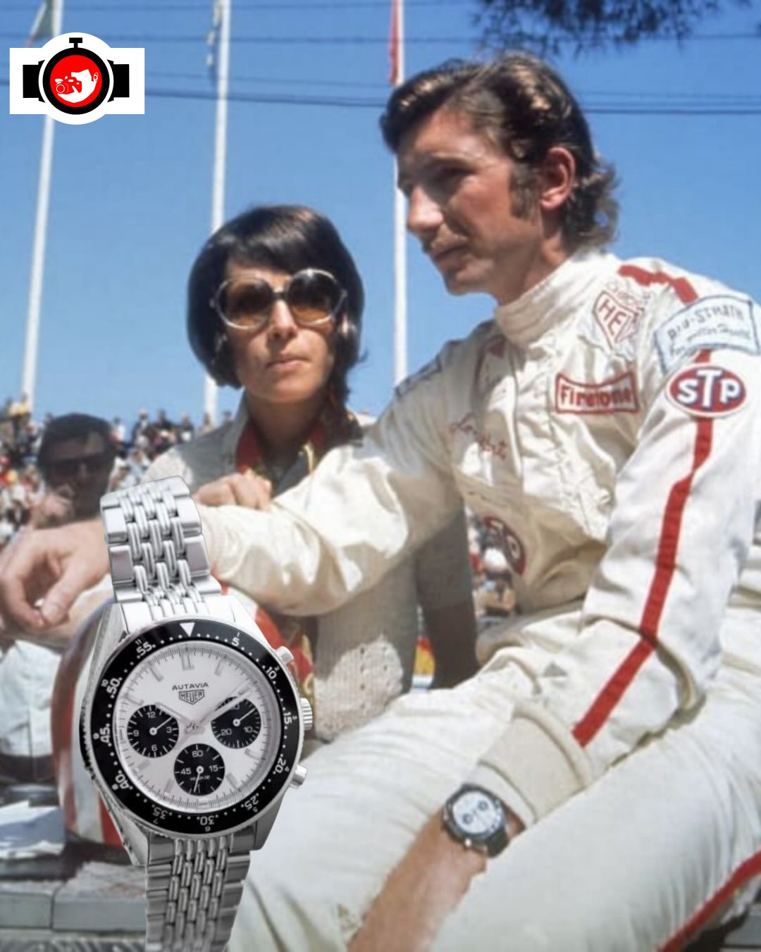 racing driver Mario Andretti spotted wearing a Tag Heuer 1163