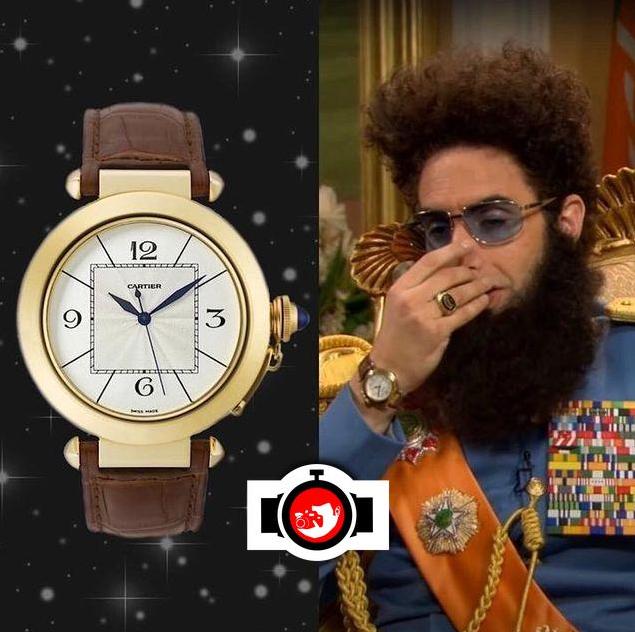 actor Sacha Baron Cohen spotted wearing a Cartier 2726