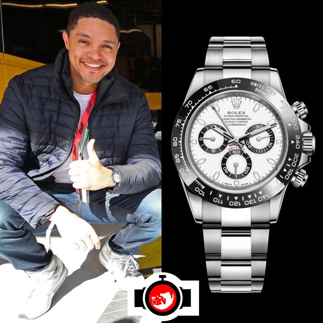 television presenter Trevor Noah spotted wearing a Rolex 