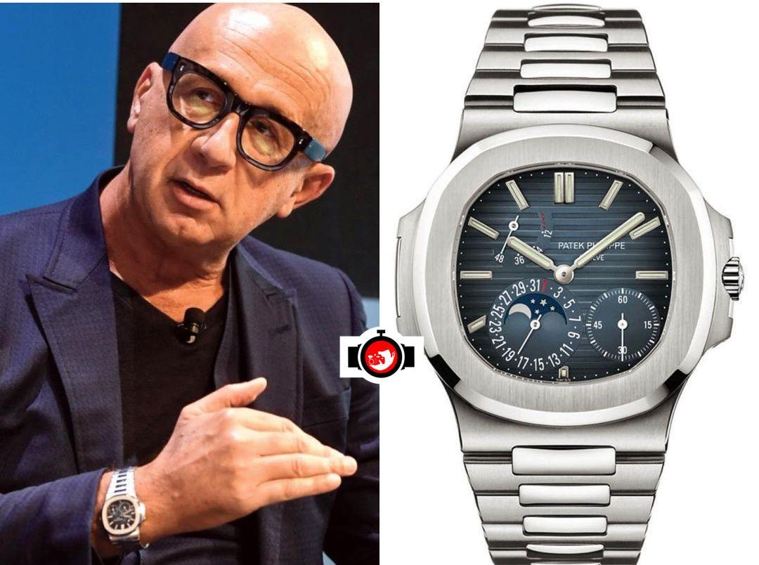 business man Marco Bizzarri spotted wearing a Patek Philippe 5712/1A
