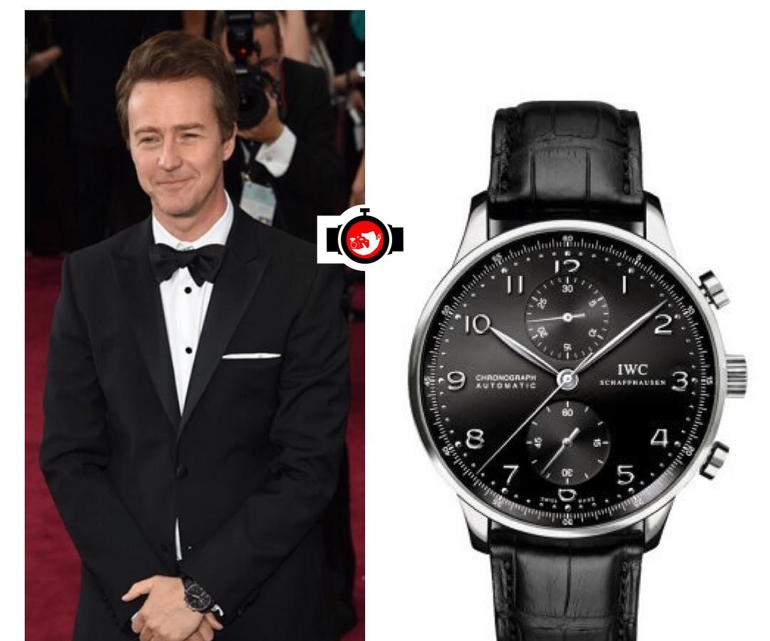 actor Ed Norton spotted wearing a IWC IW37144