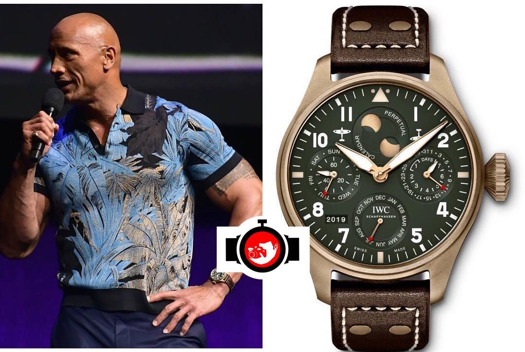 actor Dwayne The Rock Johnson spotted wearing a IWC IW503601