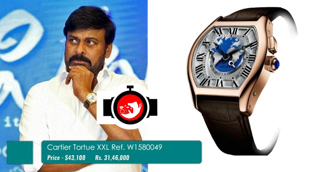 actor Chiranjeevi spotted wearing a Cartier W1580049