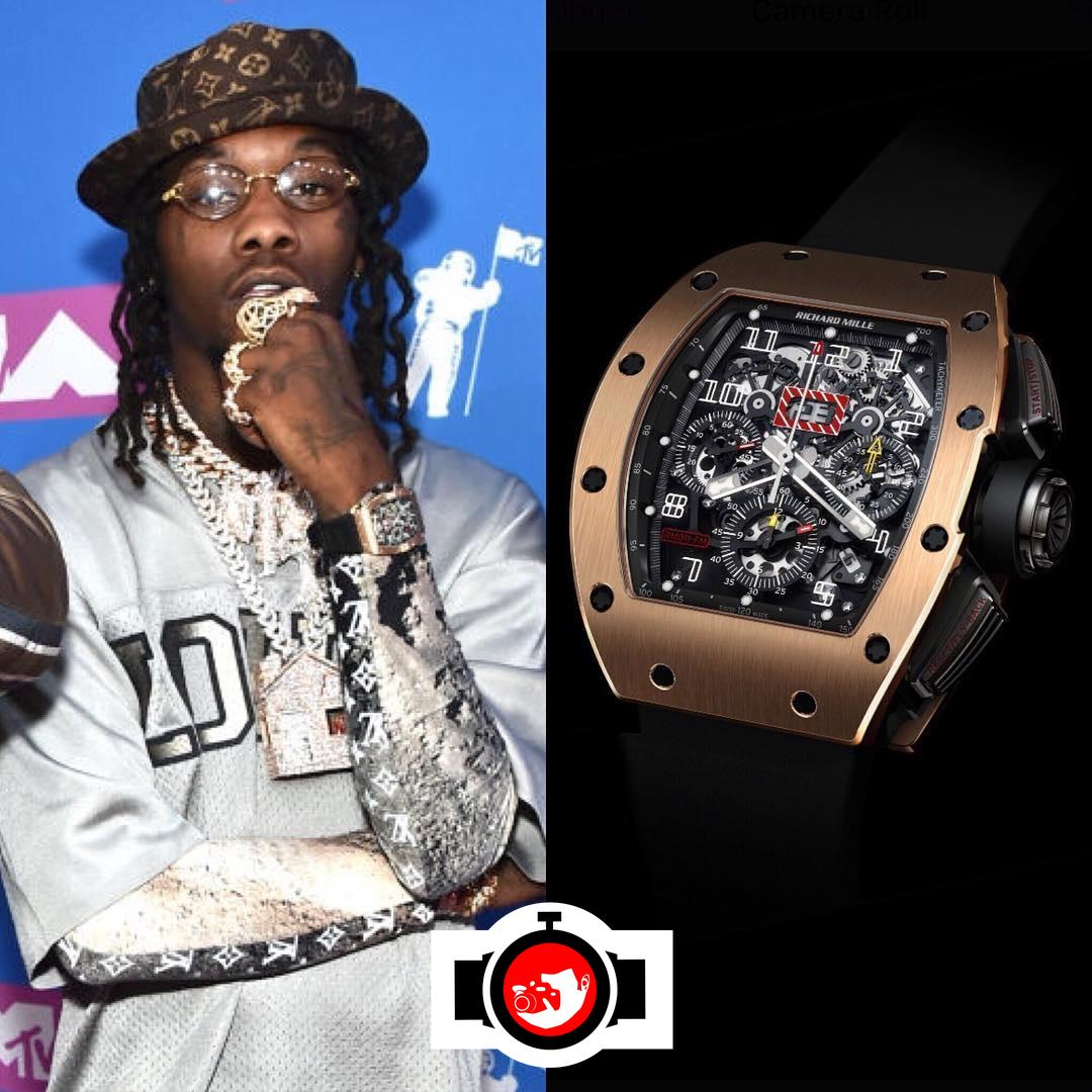 rapper Offset spotted wearing a Richard Mille RM11