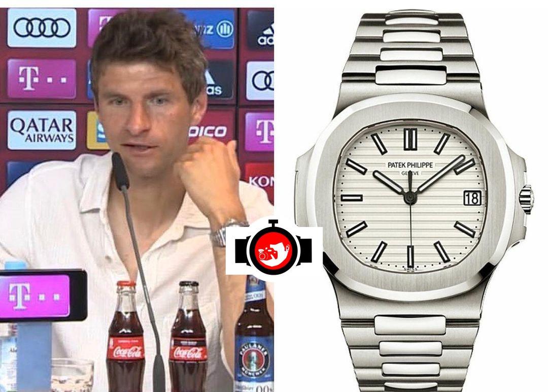 footballer Thomas Muller spotted wearing a Patek Philippe 5711/1A-011