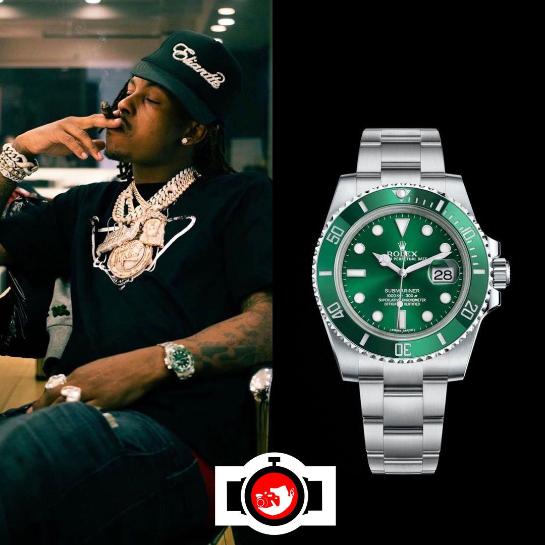 rapper Rich The Kid spotted wearing a Rolex 126610LV